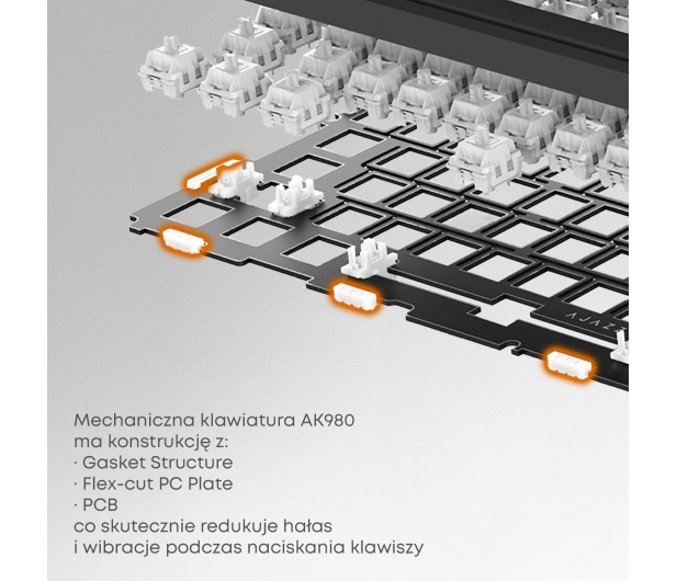Ajazz AK980 V2 Gift Switch V2 Purple White Blue z ekranem - 1536373 - zdjęcie 9